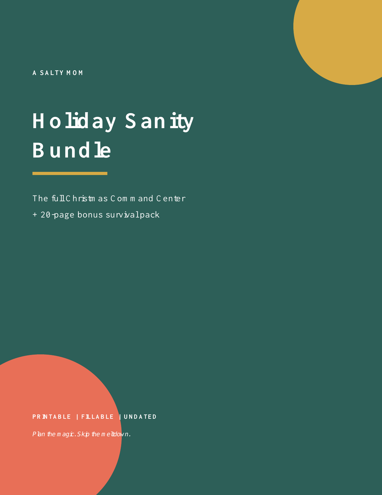 The 50-page A Salty Mom Holiday Sanity Bundle cover